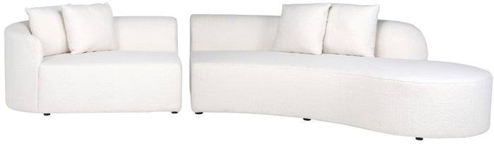 Richmond Interiors Grayson Bank met Ottoman Rechts Open Wit Furry