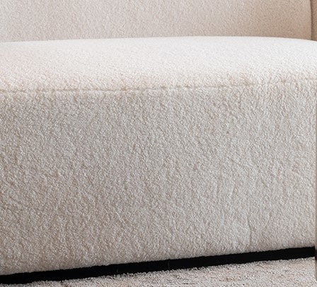 Richmond Interiors Grayson Bank met Ottoman Rechts Open Wit Furry