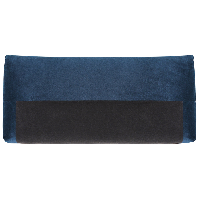 Beliani - LUVOS - Driezitsbank - Donkerblauw - Fluweel