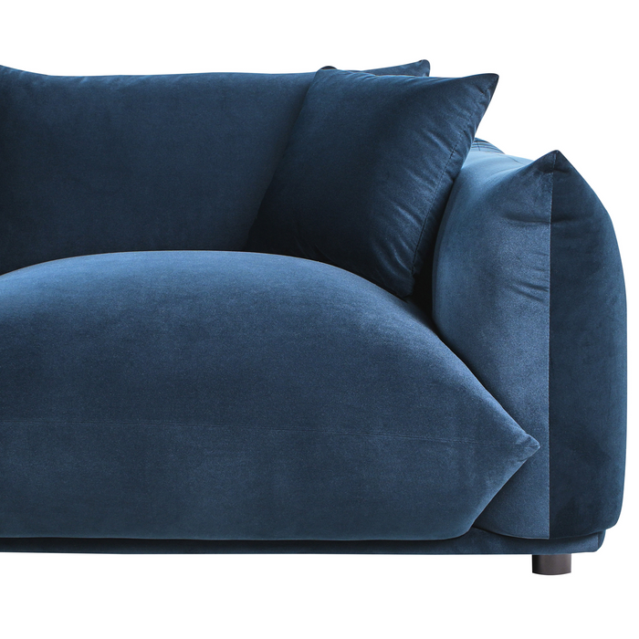 Beliani - LUVOS - Driezitsbank - Donkerblauw - Fluweel