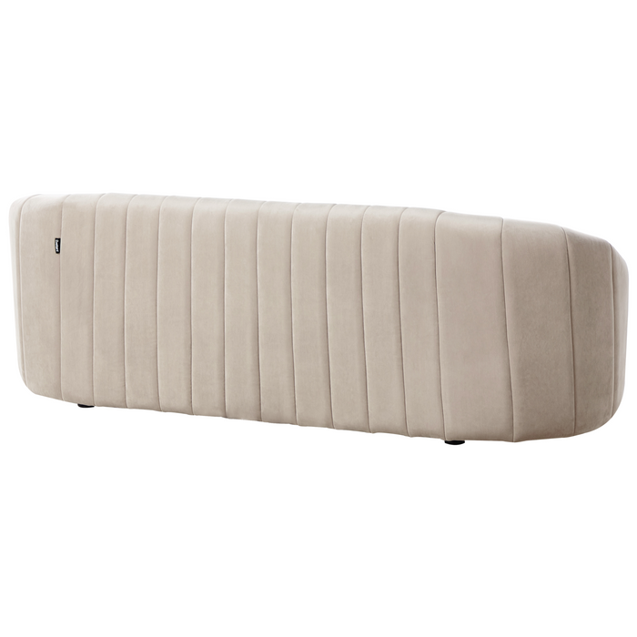 Beliani - MALUNG - Driezitsbank - Beige - Fluweel