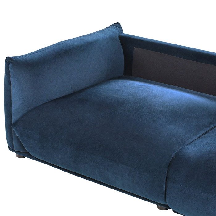 Beliani - LUVOS - Driezitsbank - Donkerblauw - Fluweel