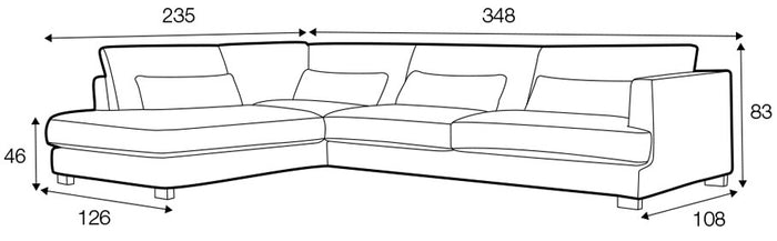 Sits Brandon 3-zits Hoekbank Links Nature