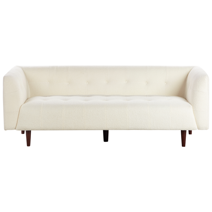 Beliani - BYSKE - Driezitsbank - Gebroken wit - Bouclé