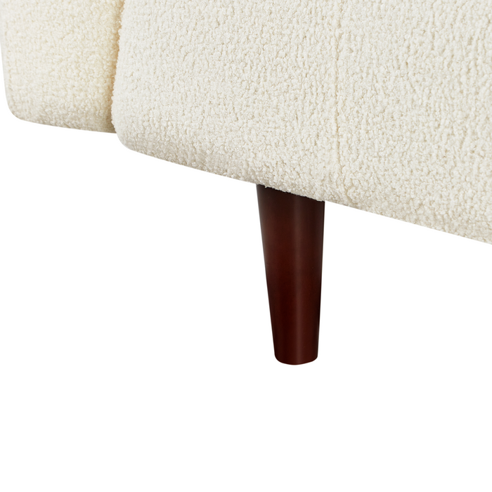 Beliani - BYSKE - Driezitsbank - Gebroken wit - Bouclé