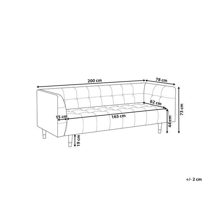 Beliani - BYSKE - Driezitsbank - Gebroken wit - Bouclé