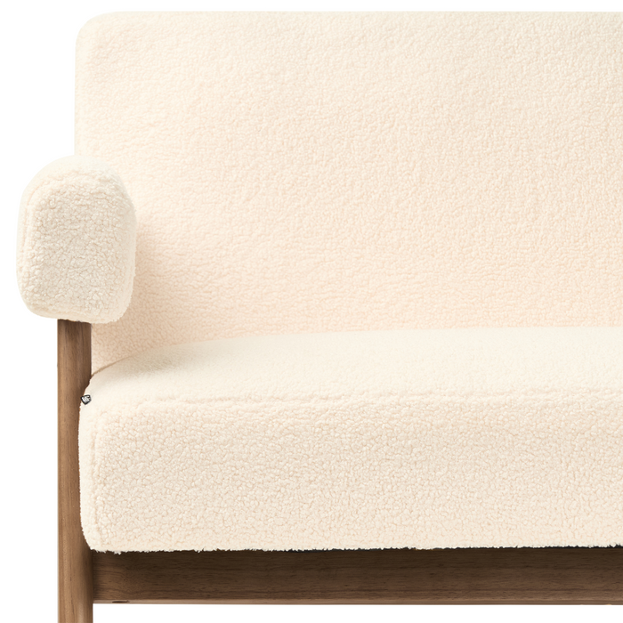 Beliani - TAMRE - Tweezitsbank - Gebroken wit|Donkerbruin - Bouclé