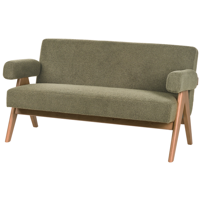 Beliani - TAMRE - Tweezitsbank - Groen|Donkerbruin - Bouclé