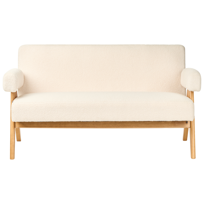 Beliani - TAMRE - Tweezitsbank - Gebroken wit|Lichtbruin - Bouclé