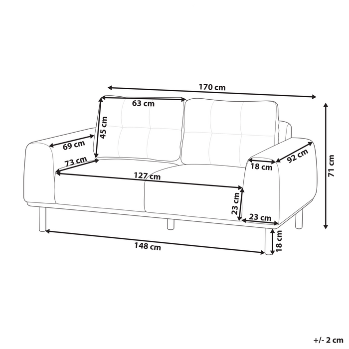 Beliani - LAURILA - Tweezitsbank - Lichtbeige - Stof