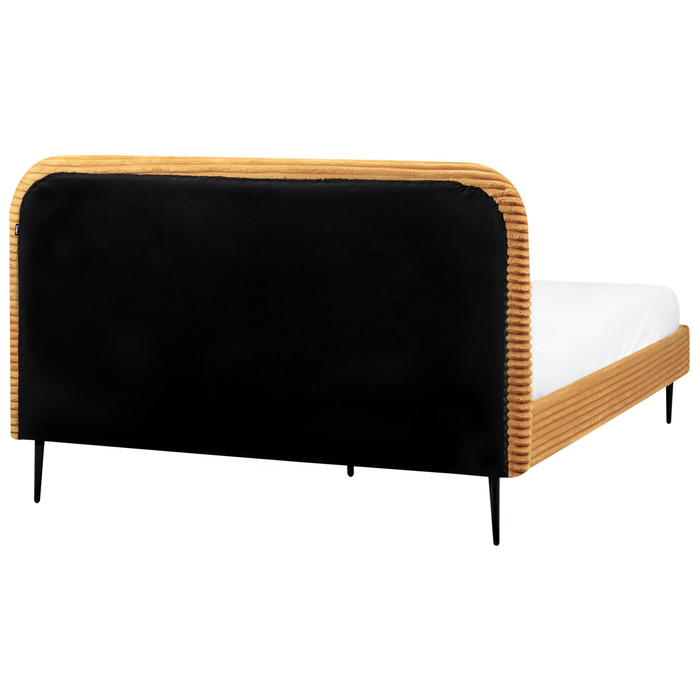 Beliani - FLAYAT - Tweepersoonsbed - Oranje - 160 x 200 cm - Corduroy