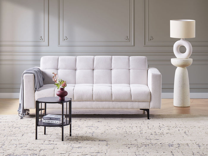 Beliani - ALNES - Slaapbank - Gebroken wit - Polyester