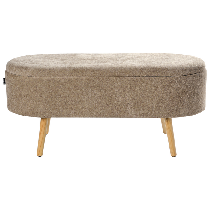 Beliani - OKLAHOMA - Bankje met opbergruimte - Lichtbruin - Chenille