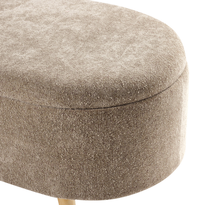 Beliani - OKLAHOMA - Bankje met opbergruimte - Lichtbruin - Chenille