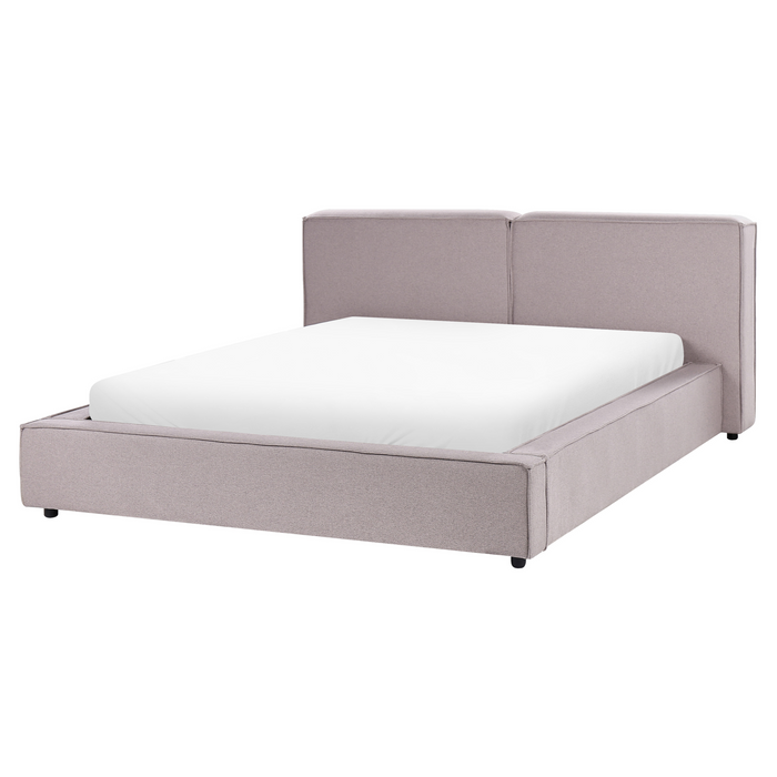 Beliani - LINARDS - Tweepersoonsbed - Lichtbruin - 160 x 200 cm - Stof