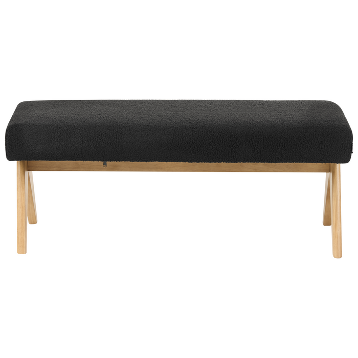 Beliani - TAMRE - Bankje - Zwart|Lichtbruin - Bouclé