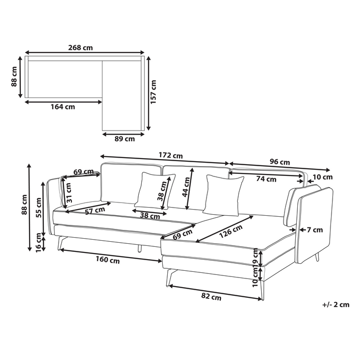 Beliani - ALTAN - Hoekbank - Lichtbruin - Linkerzijde - Polyester