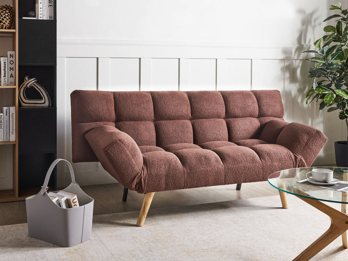 Beliani - INGARO - Slaapbank - Bruin - Bouclé