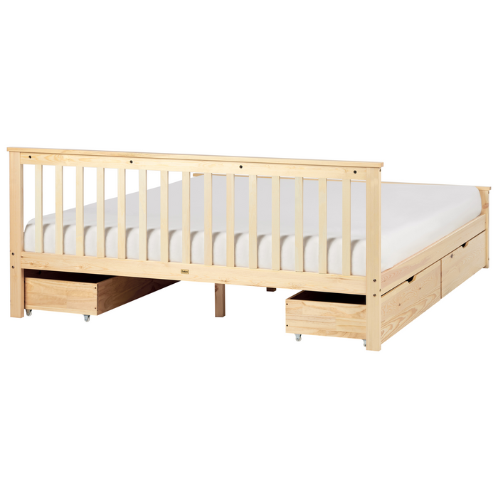 Beliani-OLENDON-Bed met 4 lades-Lichtbruin-180 x 200 cm-Dennenhout