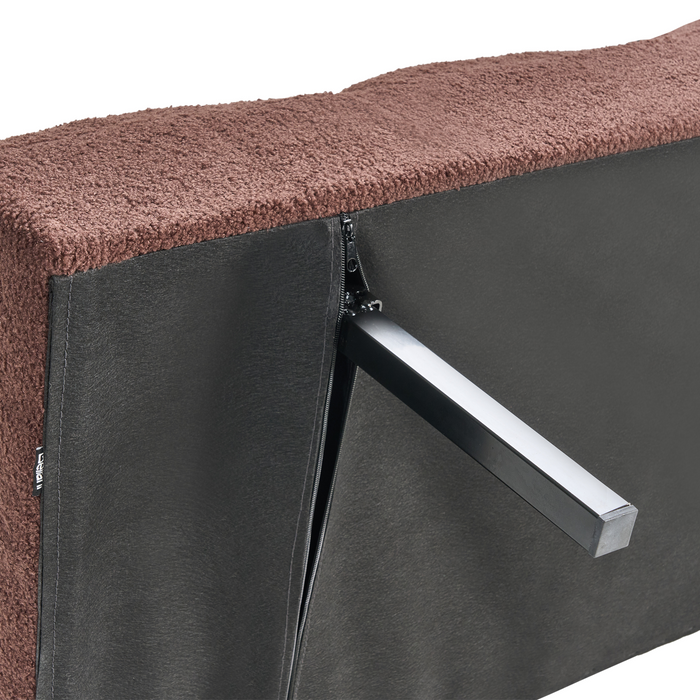 Beliani - INGARO - Slaapbank - Bruin - Bouclé