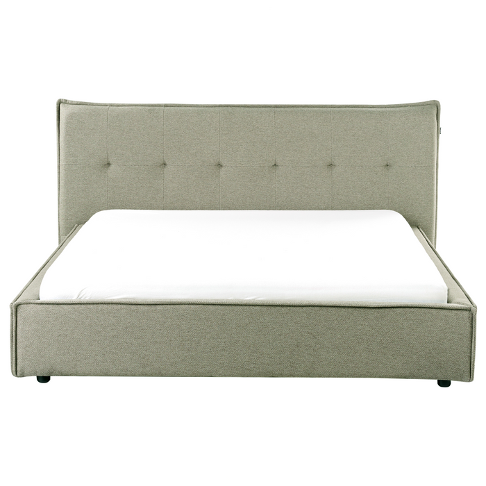 Beliani - LESTRE - Tweepersoonsbed - Groen - 160 x 200 cm - Linnen