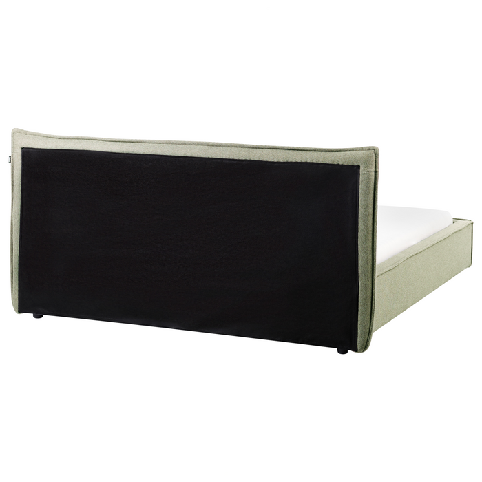 Beliani - LESTRE - Tweepersoonsbed - Groen - 160 x 200 cm - Linnen