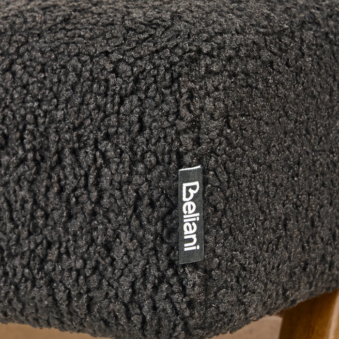 Beliani - TAMRE - Bankje - Zwart|Donkerbruin - Bouclé