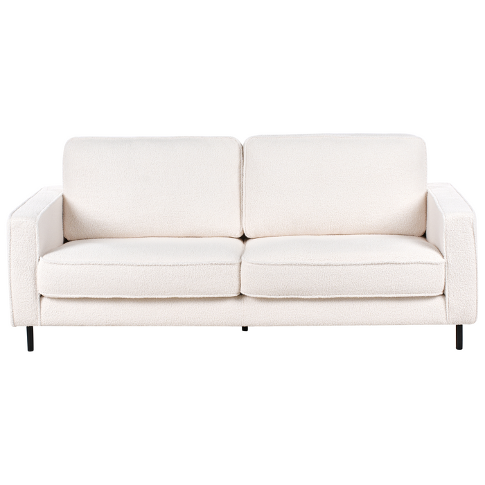 Beliani - SAVALEN - Driezitsbank - Wit - Bouclé