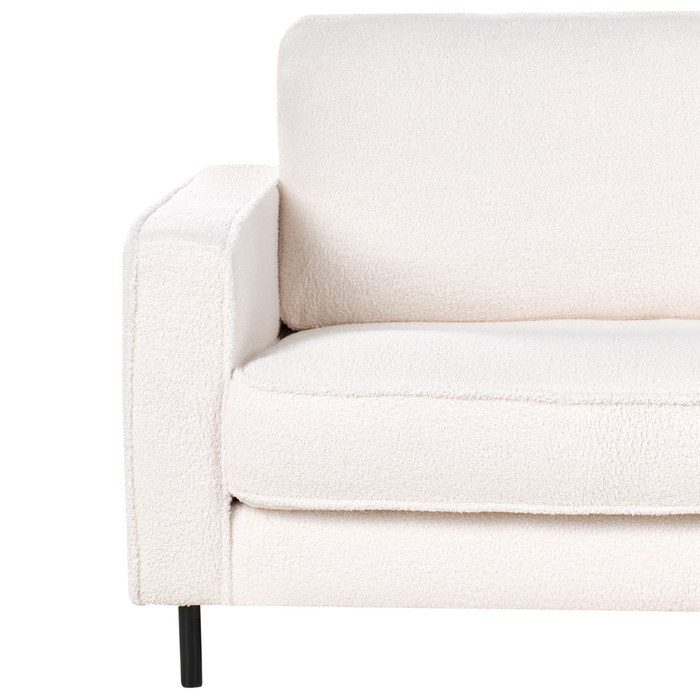 Beliani - SAVALEN - Driezitsbank - Wit - Bouclé