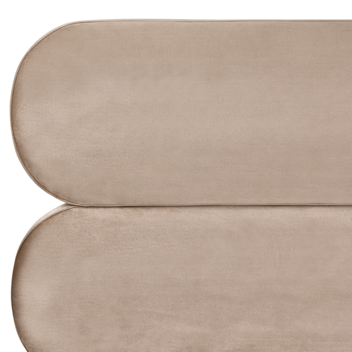 Beliani - LESSAY - Tweepersoonsbed - Taupe - 180 x 200 cm - Fluweel