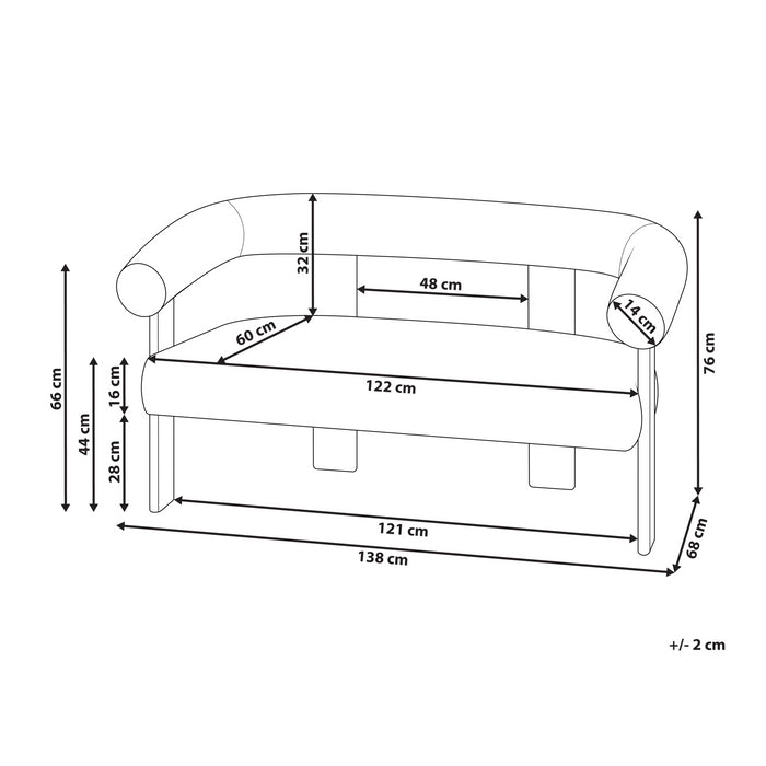 Beliani - ILBRO - Tweezitsbank - Gebroken wit|Lichtbruin - Bouclé