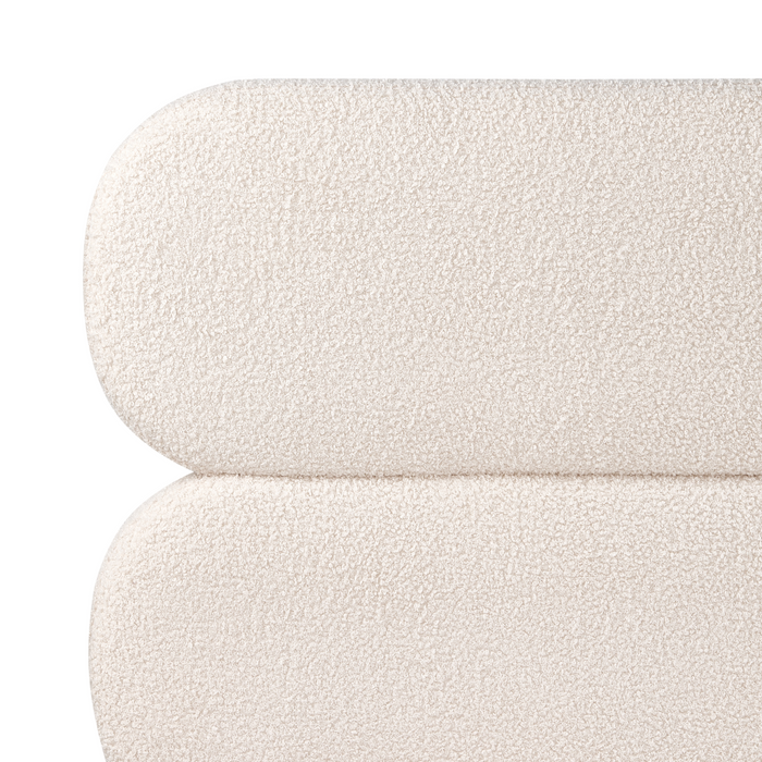 Beliani - LESSAY - Tweepersoonsbed - Off-white - 160 x 200 cm - Bouclé