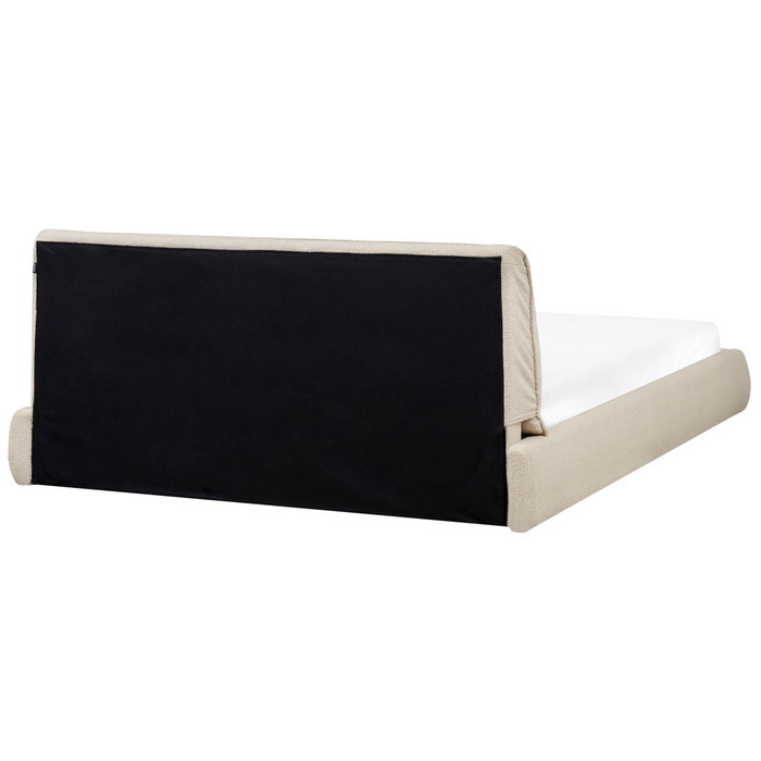 Beliani - VINAY - Tweepersoonsbed - Lichtbeige - 180 x 200 cm - Bouclé