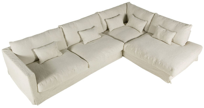 Sits Heaven 3-Zits Bank + Divan Linen Natural Rechts