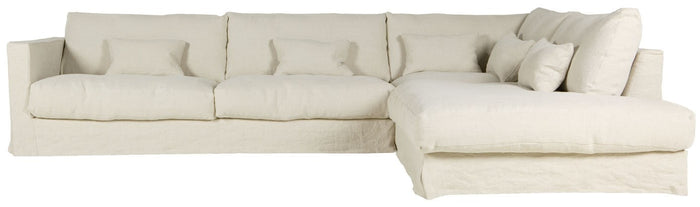 Sits Heaven 3-Zits Bank + Divan Linen Natural Rechts