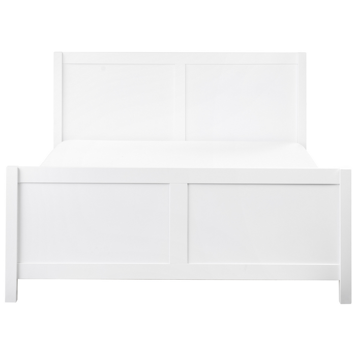 Beliani-CHAMPAGNAT-Tweepersoonsbed-Wit-140 x 200 cm-Rubberhout