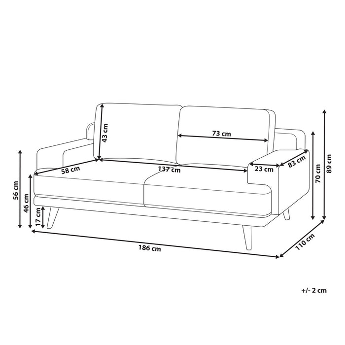 Beliani - DALUM - Tweezitsbank - Lichtbeige - Polyester