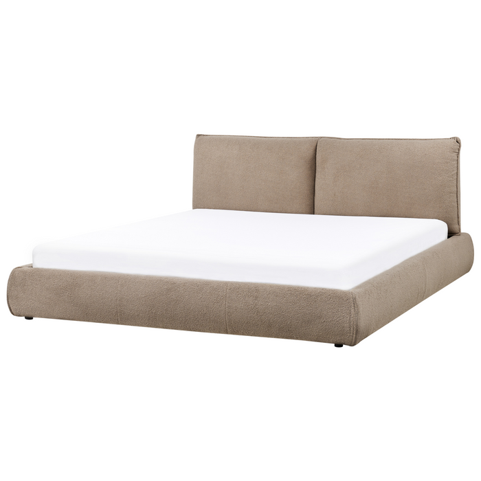 Beliani - VINAY - Tweepersoonsbed - Taupe - 180 x 200 cm - Bouclé