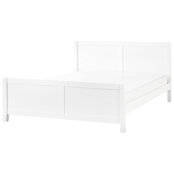 Beliani-CHAMPAGNAT-Tweepersoonsbed-Wit-180 x 200 cm-Rubberhout