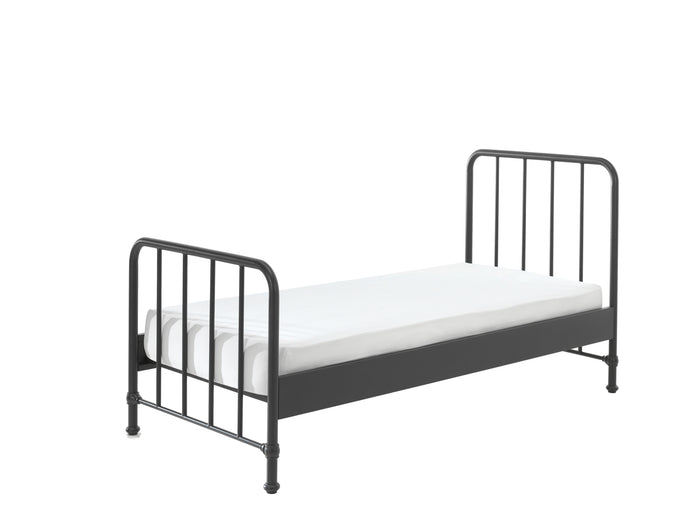 LUCEVI - Bronxx bed + Nachtkastje - Zwart - 90x200 cm