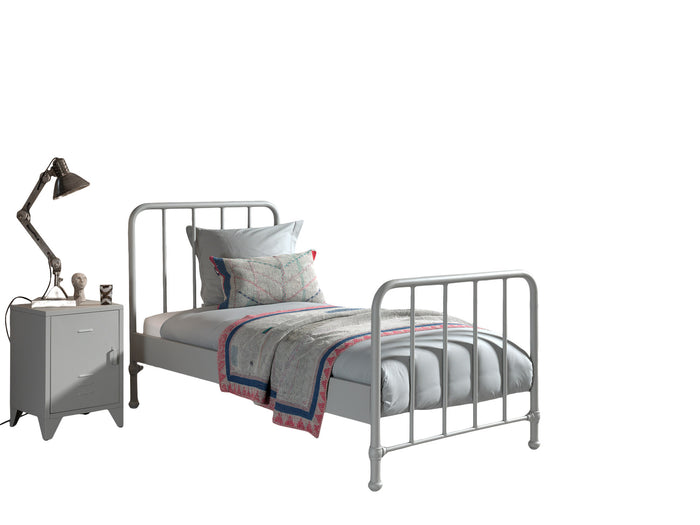 LUCEVI - Bronxx bed + Nachtkastje - Rainy Grey - 90x200 cm