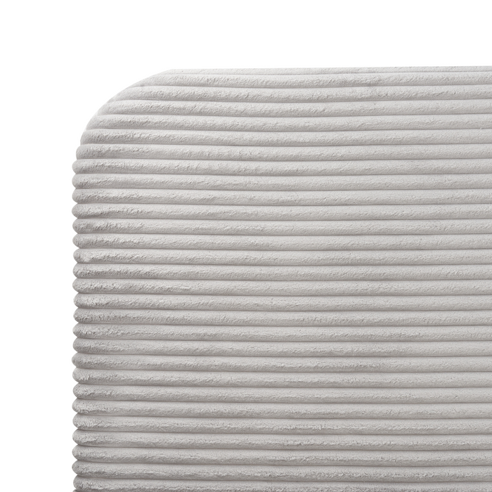 Beliani-FLAYAT -Tweepersoonsbed-Lichtgrijs-160 x 200 cm-Corduroy