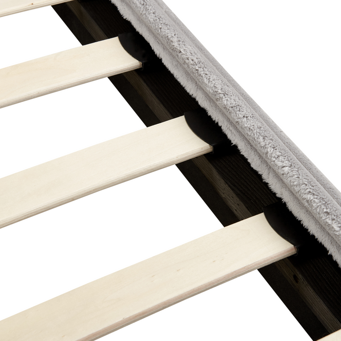 Beliani-FLAYAT -Tweepersoonsbed-Lichtgrijs-160 x 200 cm-Corduroy