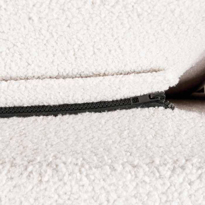 Beliani-MELLE -Tweepersoonsbed-Gebroken wit-140 x 200 cm-Bouclé