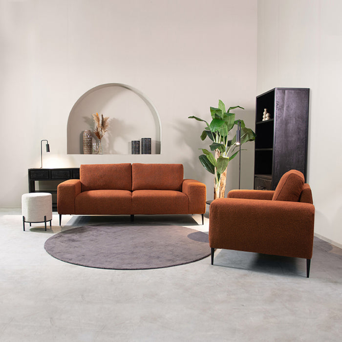 LABEL51 - Bank Ferraro 3-Zits - Rust Boucle - Zwart Metaal