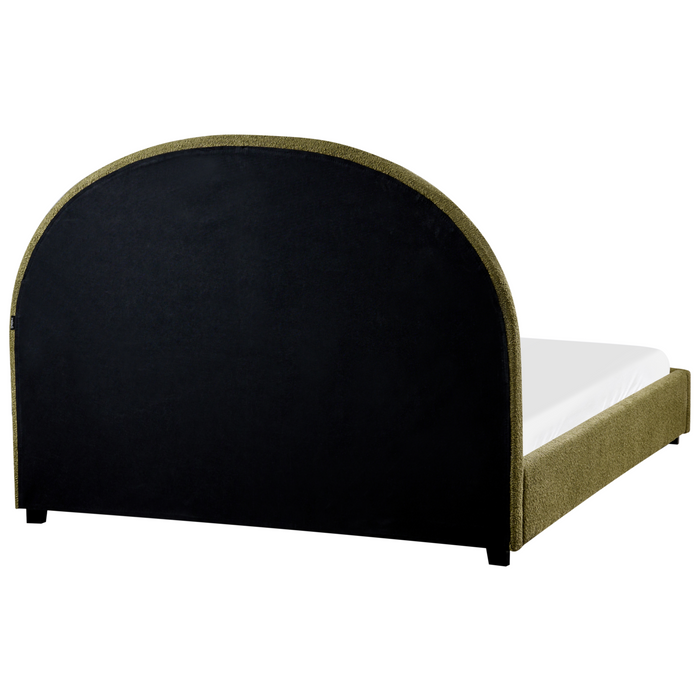 Beliani-VAUCLUSE-Tweepersoonsbed-Olijfgroen-140 x 200 cm-Bouclé