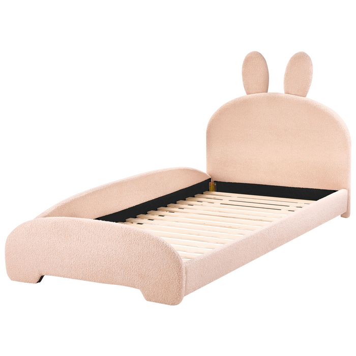 Beliani - PERROS - Kinderbed - Beige - 90 x 200 cm - Bouclé