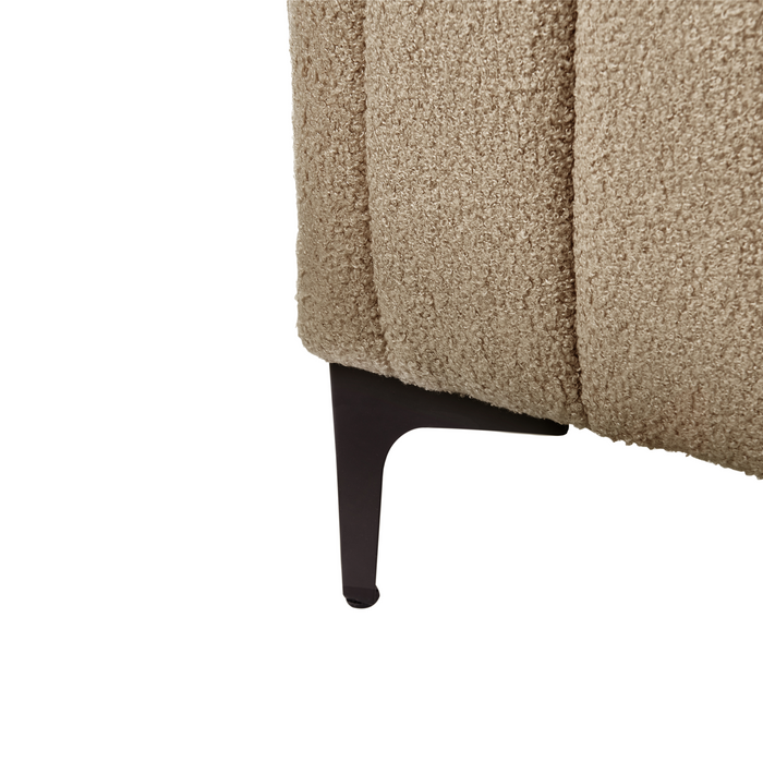 Beliani - LUNAN - Tweepersoonsbed - Taupe - 160 x 200 cm - Bouclé