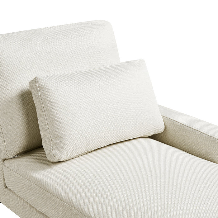 Beliani - EWRON - Chaise longue - Lichtbeige - Linkszijdig - Stof