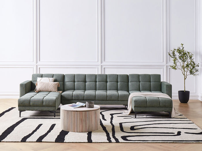 Beliani - ALNES - Modulaire bank - Donkergroen - 5-zits - Stof